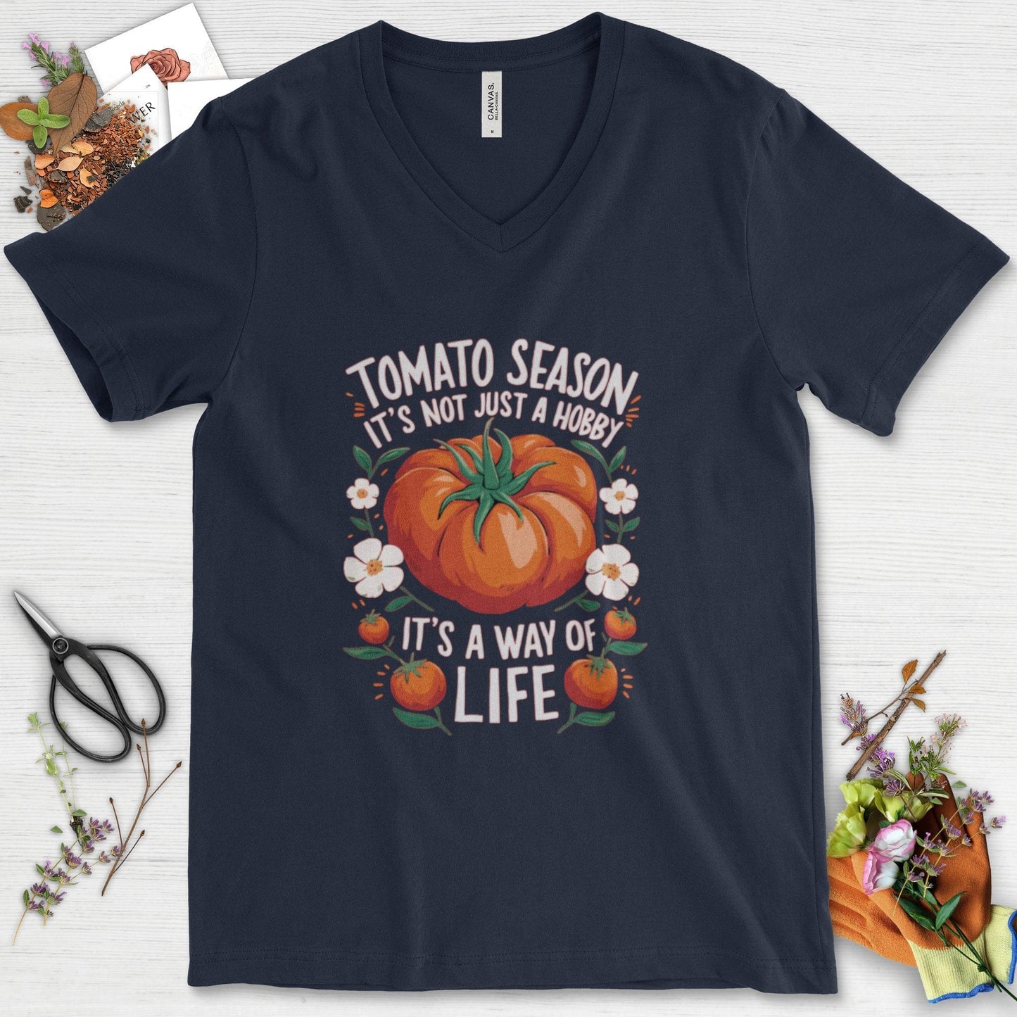Tomato Season Way of Life V-Neck Navy / S T-Shirt