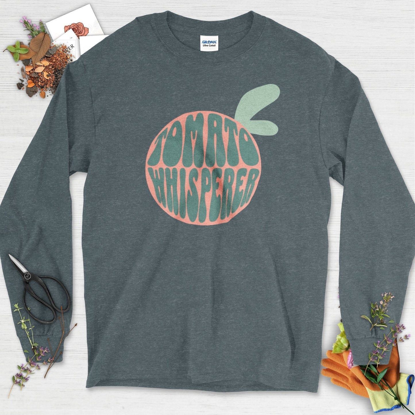 Tomato Whisperer Long Sleeve Dark Heather / S Physical Item