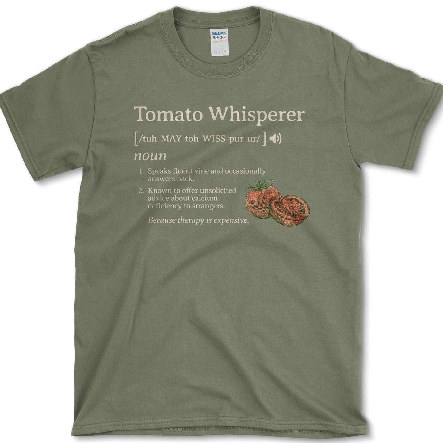 Tomato Whisperer T-Shirt Military Green / S Physical Item