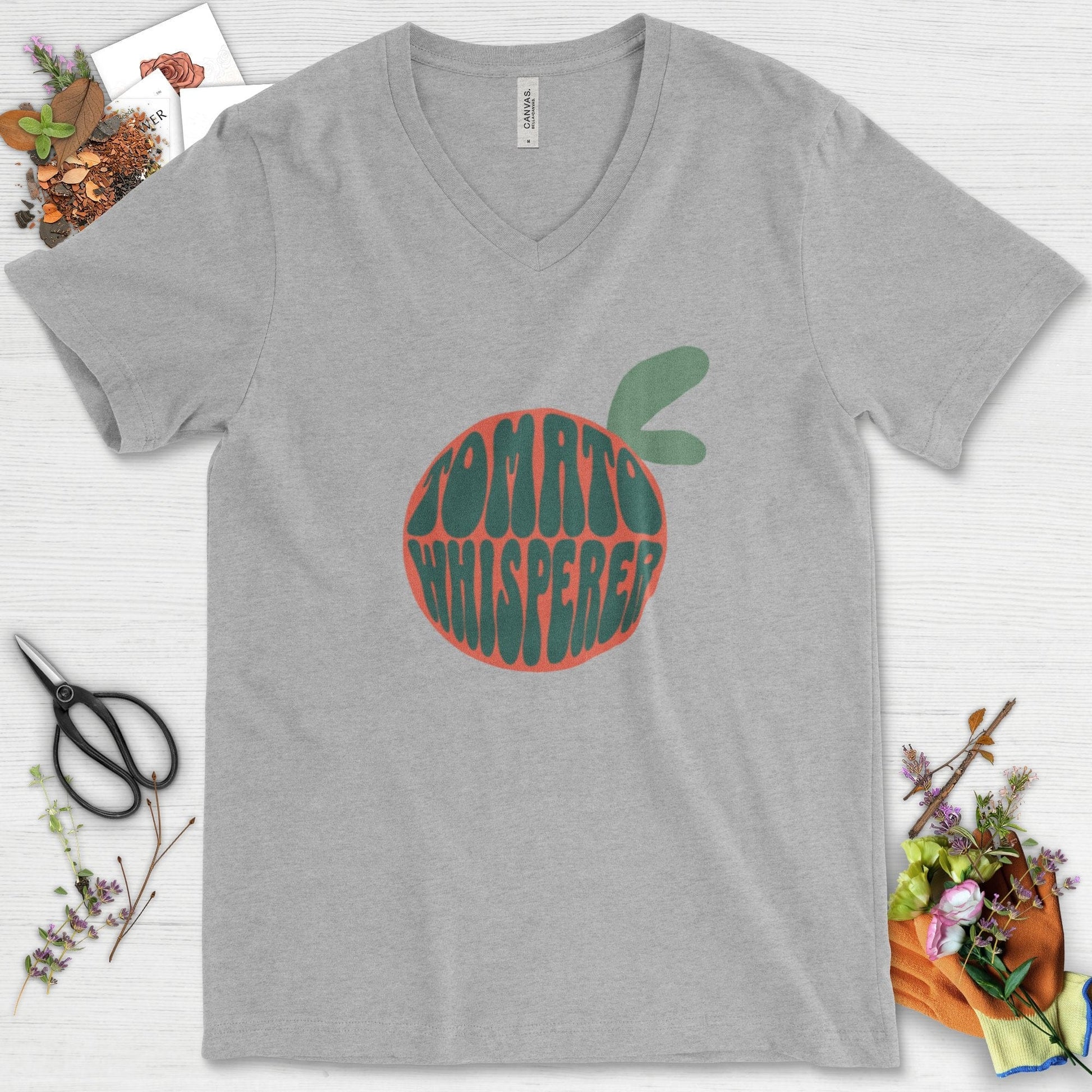 Tomato Whisperer V-Neck Athletic Heather / S T-Shirt