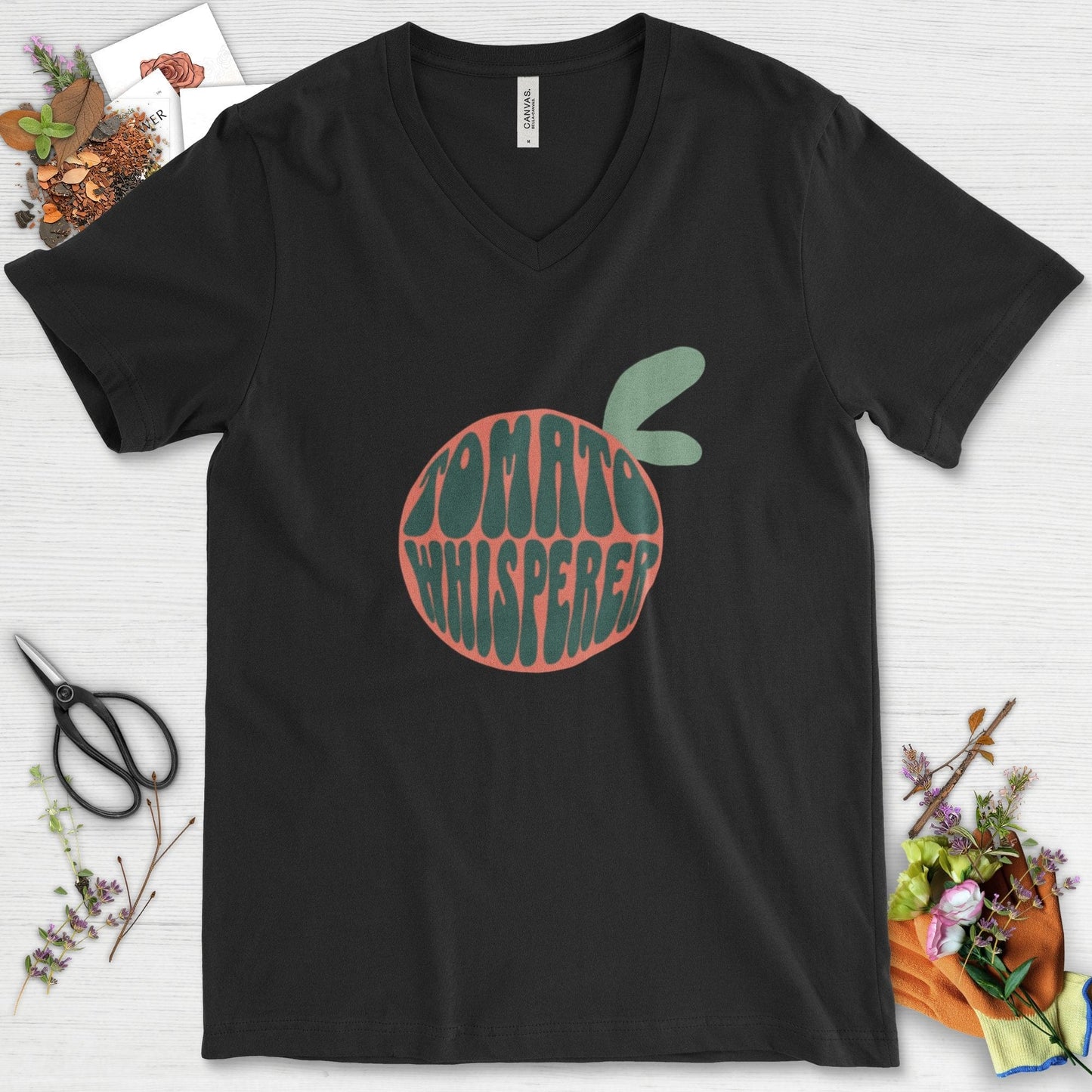 Tomato Whisperer V-Neck Black / S T-Shirt