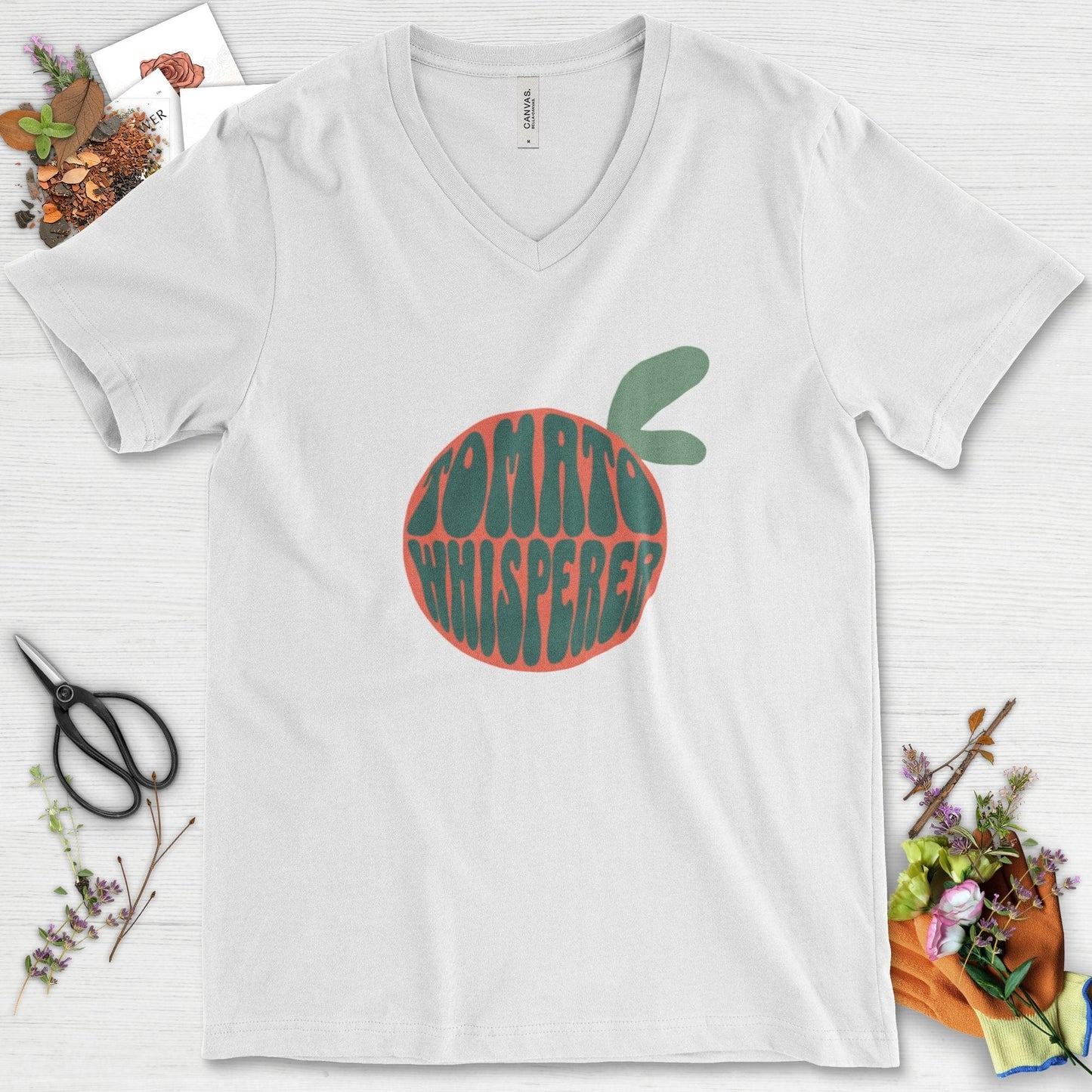 Tomato Whisperer V-Neck White / S T-Shirt