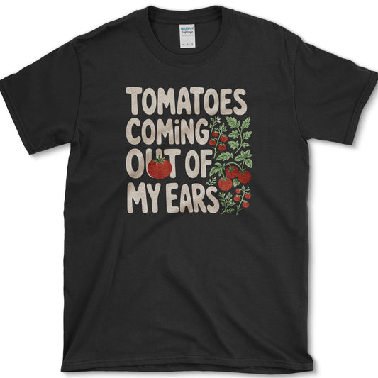 Tomatoes Out of My Ears T-Shirt S / Black Essential Tees