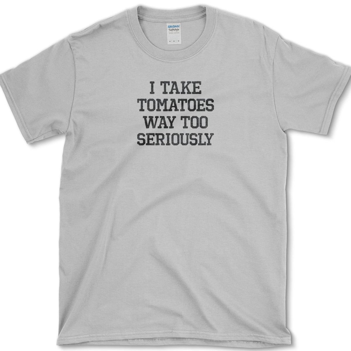 Tomatoes Way Too Seriously T-Shirt Sport Grey / S Essential Tees