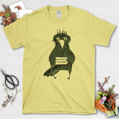 Too Grackle to Function T-Shirt T-Shirts / S / Cornsilk Physical Item
