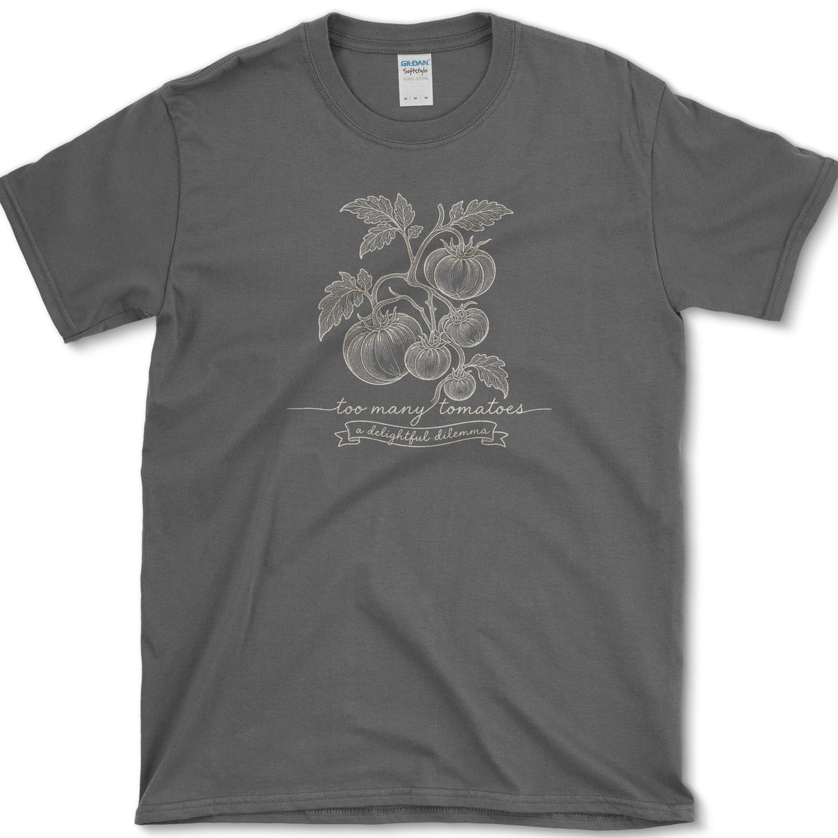 Too Many Tomatoes T-Shirt S / Dark Heather Essential Tees
