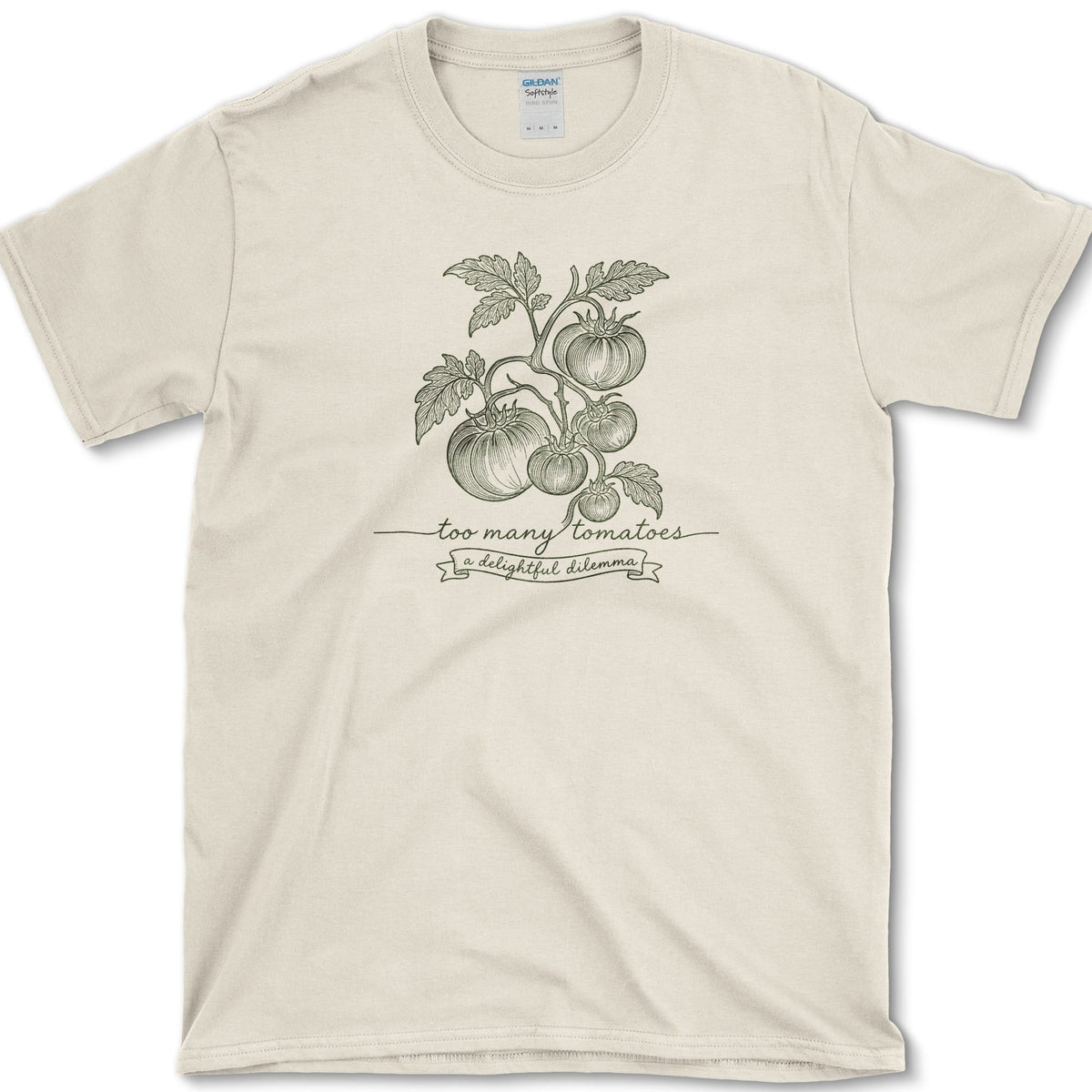 Too Many Tomatoes T-Shirt S / Natural Essential Tees