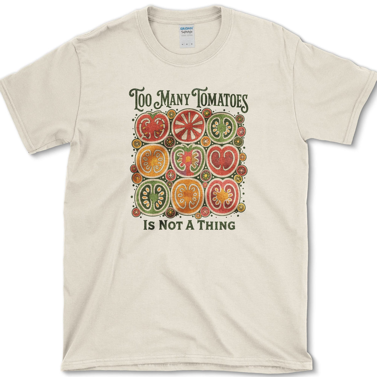 Too Many Tomatoes T-Shirt S / Natural Essential Tees