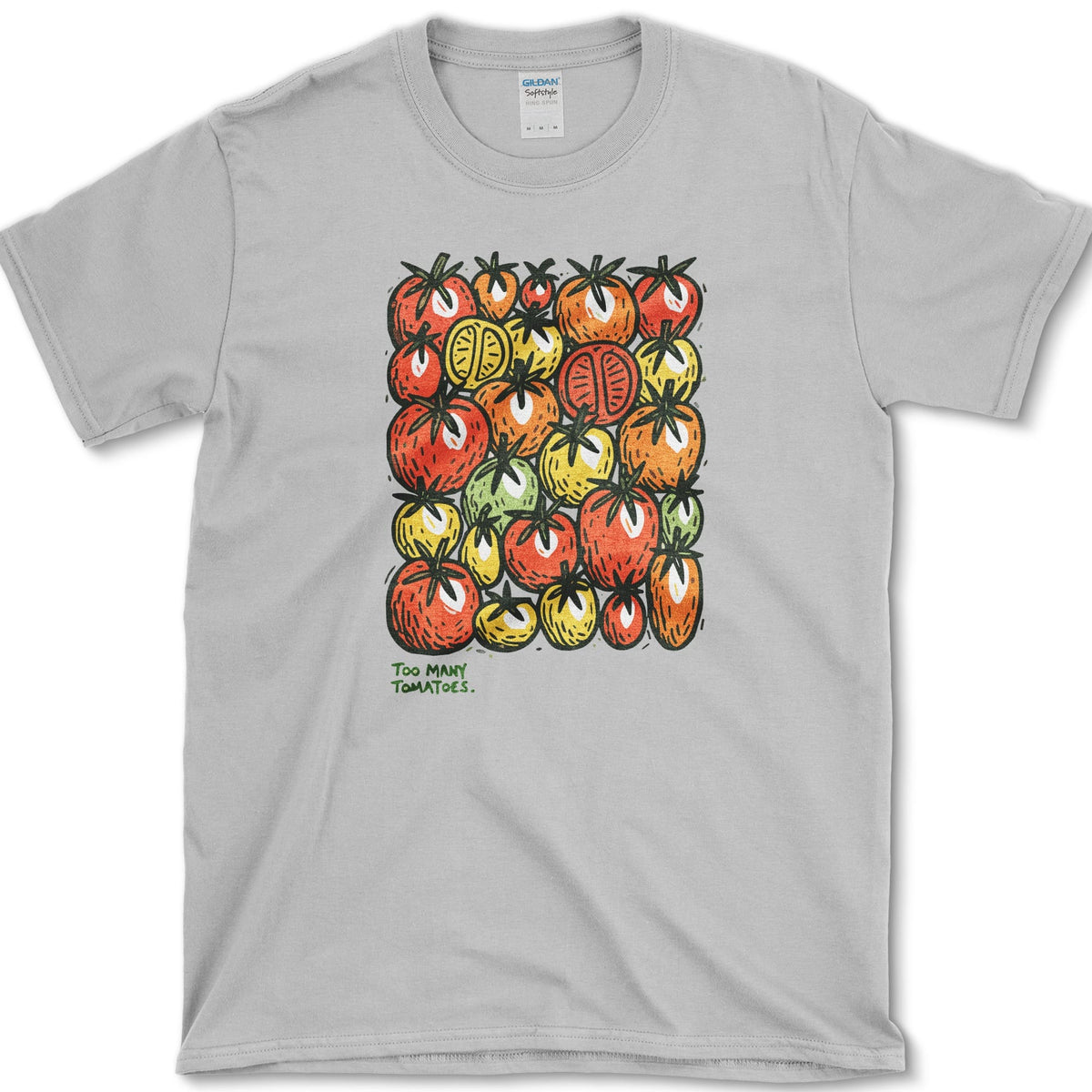 Too Many Tomatoes T-Shirt S / Sport Grey Essential Tees