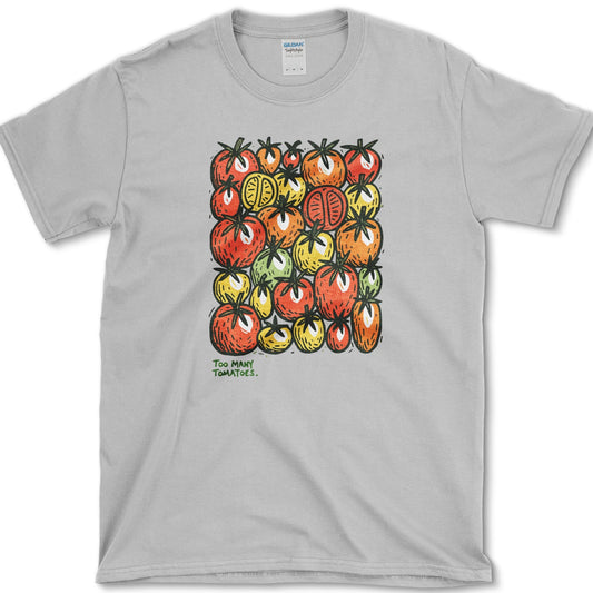 Too Many Tomatoes T-Shirt S / Sport Grey Essential Tees