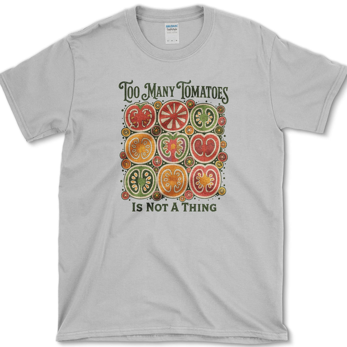 Too Many Tomatoes T-Shirt S / Sport Grey Essential Tees