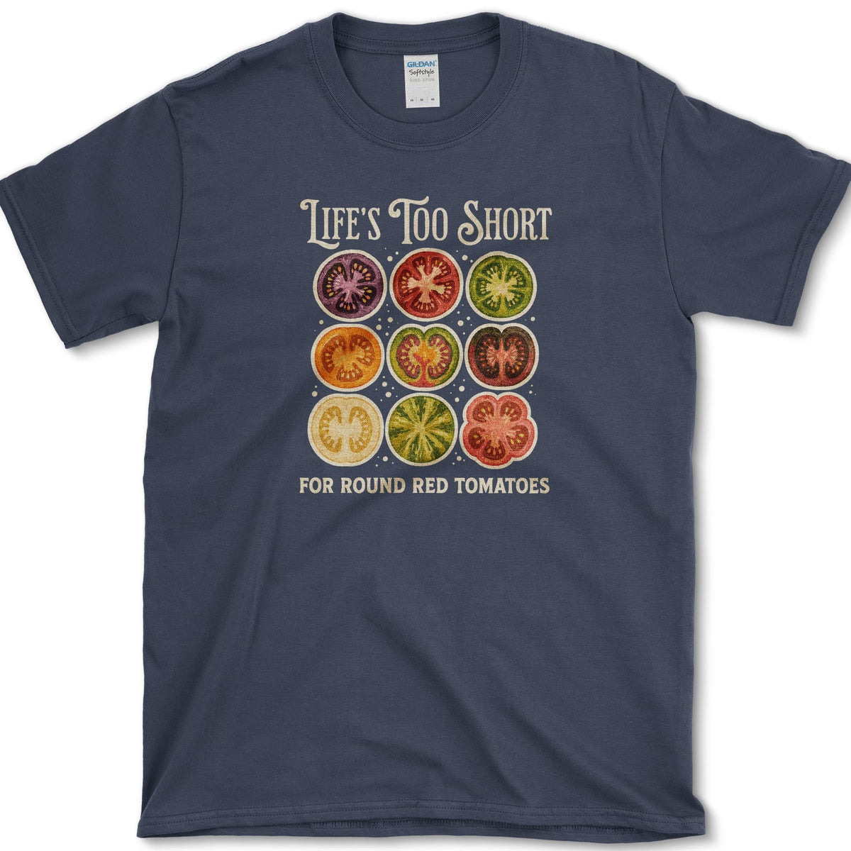 Too Short for Red Tomatoes T-Shirt S / Navy Essential Tees