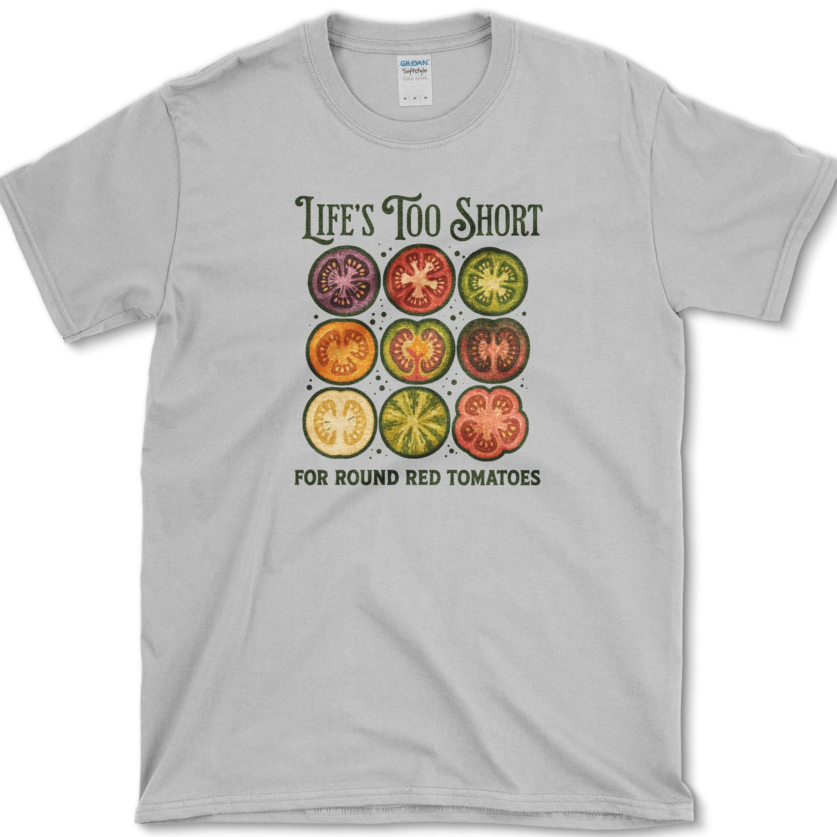 Too Short for Red Tomatoes T-Shirt S / Sport Grey Essential Tees