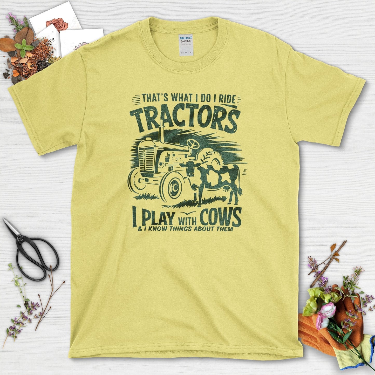 Tractor Cows Fun T-Shirt Cornsilk / S T-Shirt