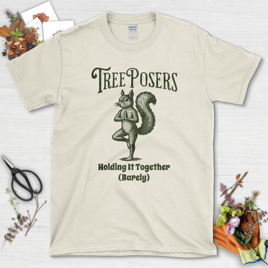 Tree Posers Holding It Together T-Shirt Natural / S Physical Item
