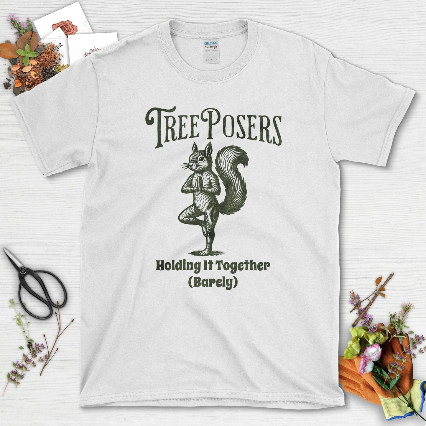 Tree Posers Holding It Together T-Shirt White / S Physical Item