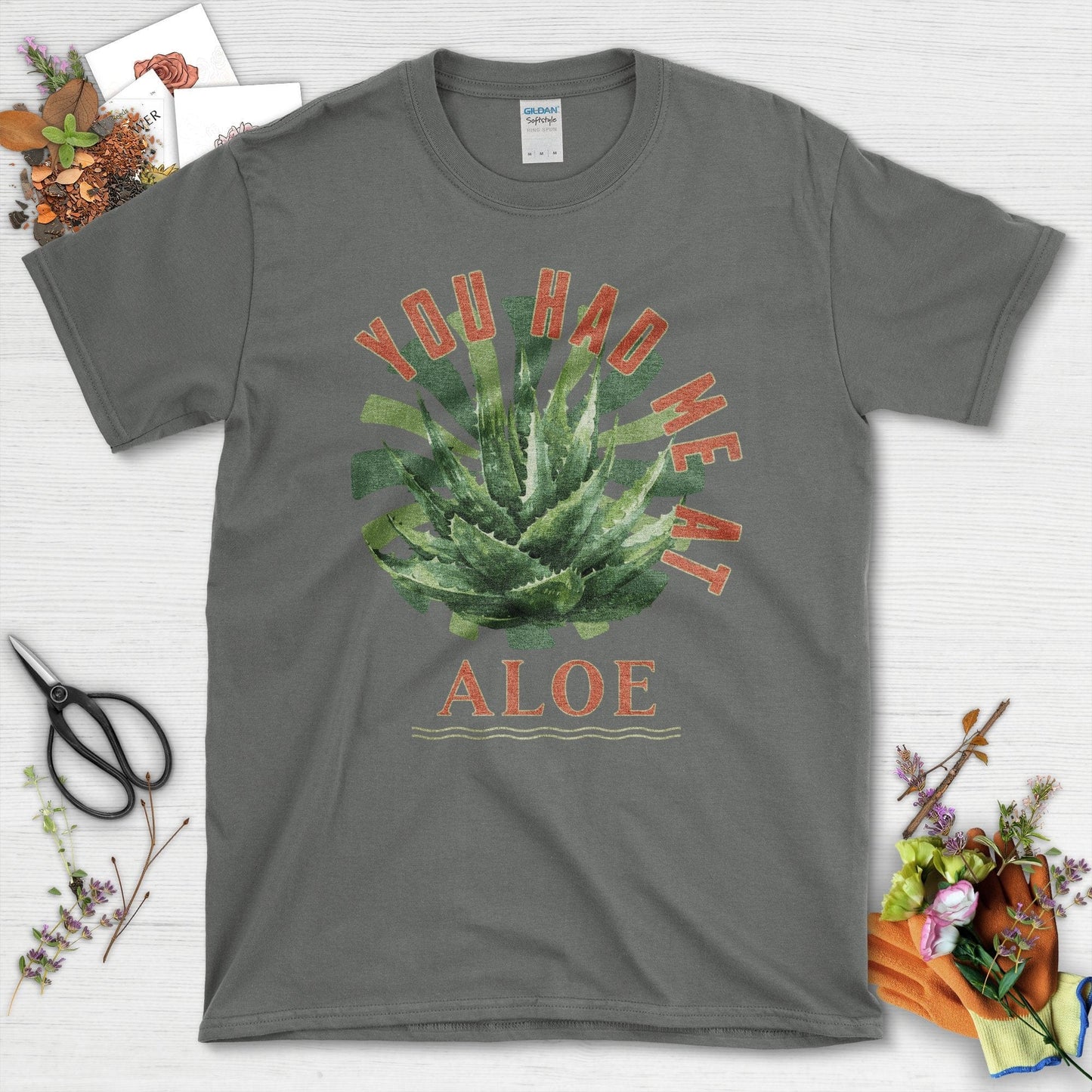 Trendy Aloe Plant You Had Me At Aloe Graphic T-Shirt Charcoal / S T-Shirt