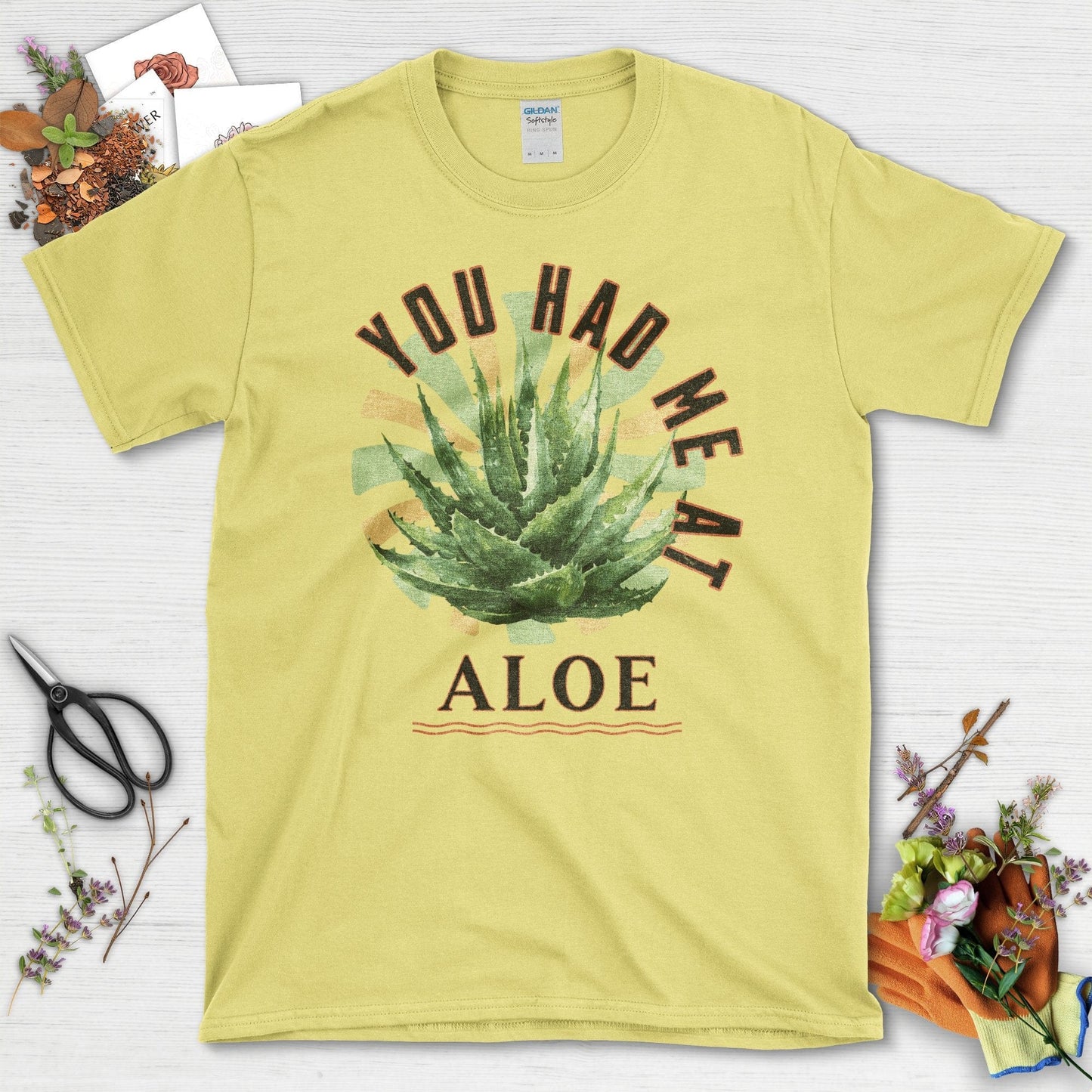 Trendy Aloe Plant You Had Me At Aloe Graphic T-Shirt Cornsilk / S T-Shirt