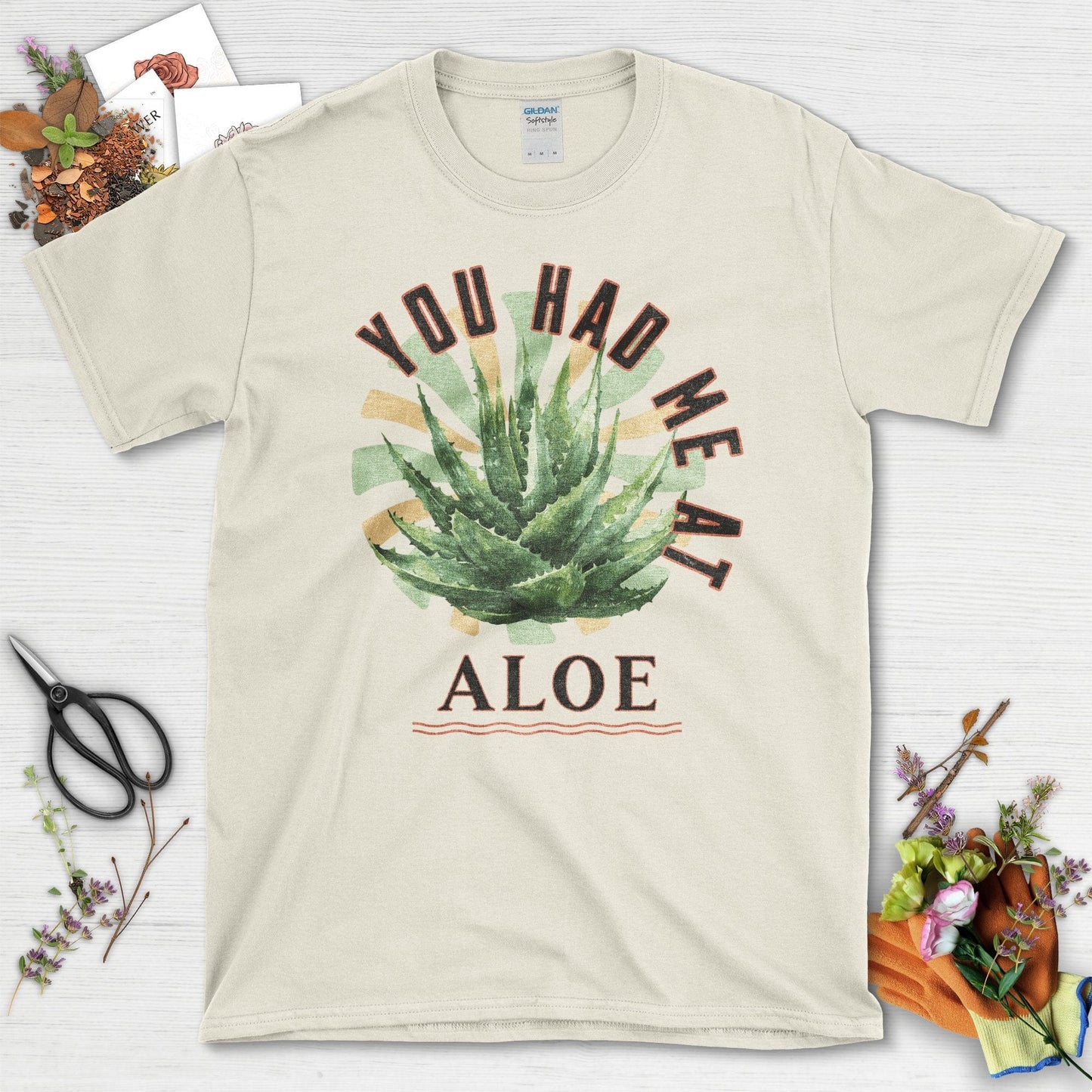 Trendy Aloe Plant You Had Me At Aloe Graphic T-Shirt Natural / S T-Shirt