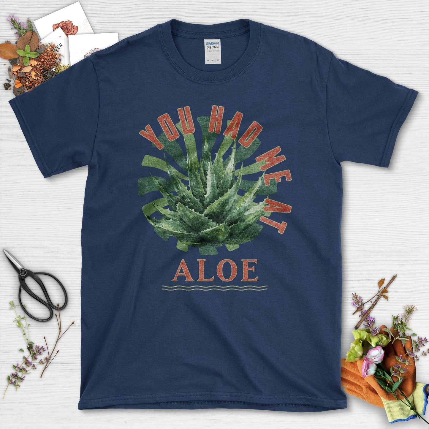 Trendy Aloe Plant You Had Me At Aloe Graphic T-Shirt Navy / S T-Shirt