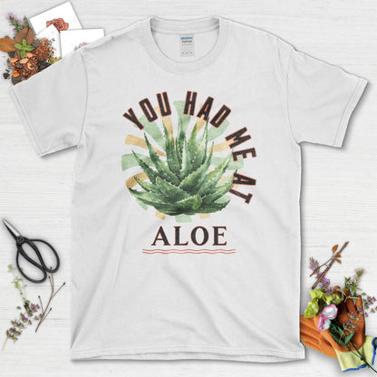 Trendy Aloe Plant You Had Me At Aloe Graphic T-Shirt White / S T-Shirt