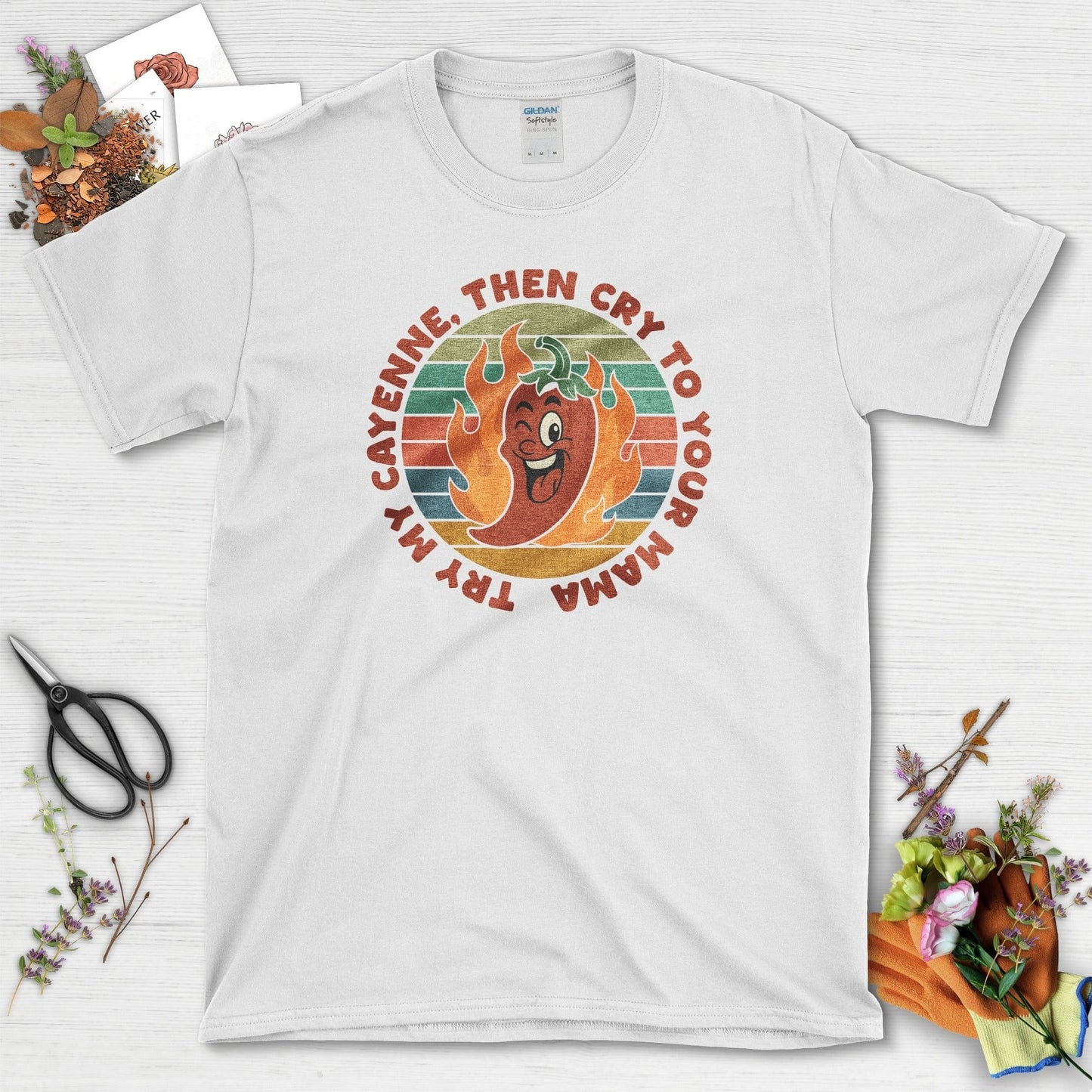 Try My Cayenne Cry to Mama T-Shirt White / M Physical Item