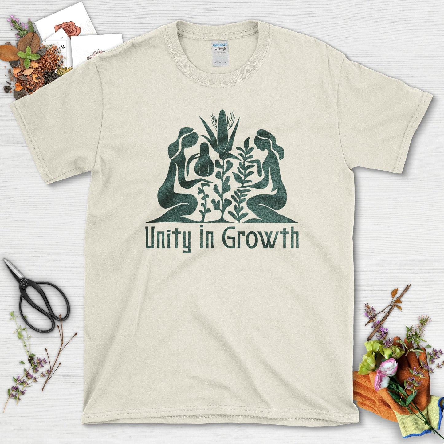 Unity in Growth T-Shirt T-Shirts / S / Natural Physical Item