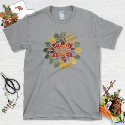 Vibrant Floral Mandala T-Shirt Sport Grey / S T-Shirt