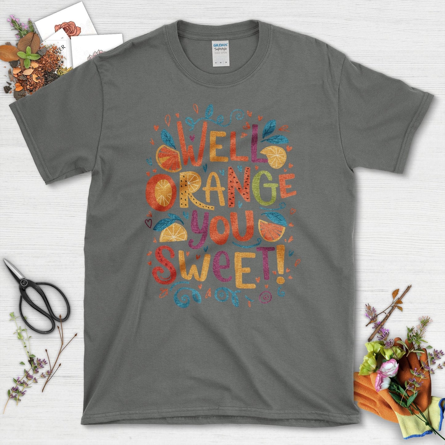 Vibrant Well Orange You Sweet Graphic T-Shirt Charcoal / S T-Shirt