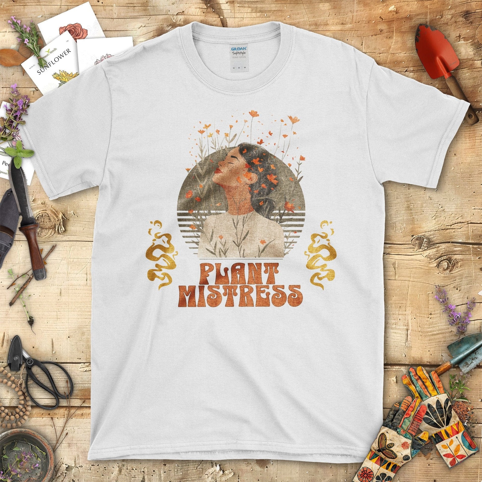Vintage Style Plant Mistress Enthusiast Graphic T-Shirt White / S T-Shirt