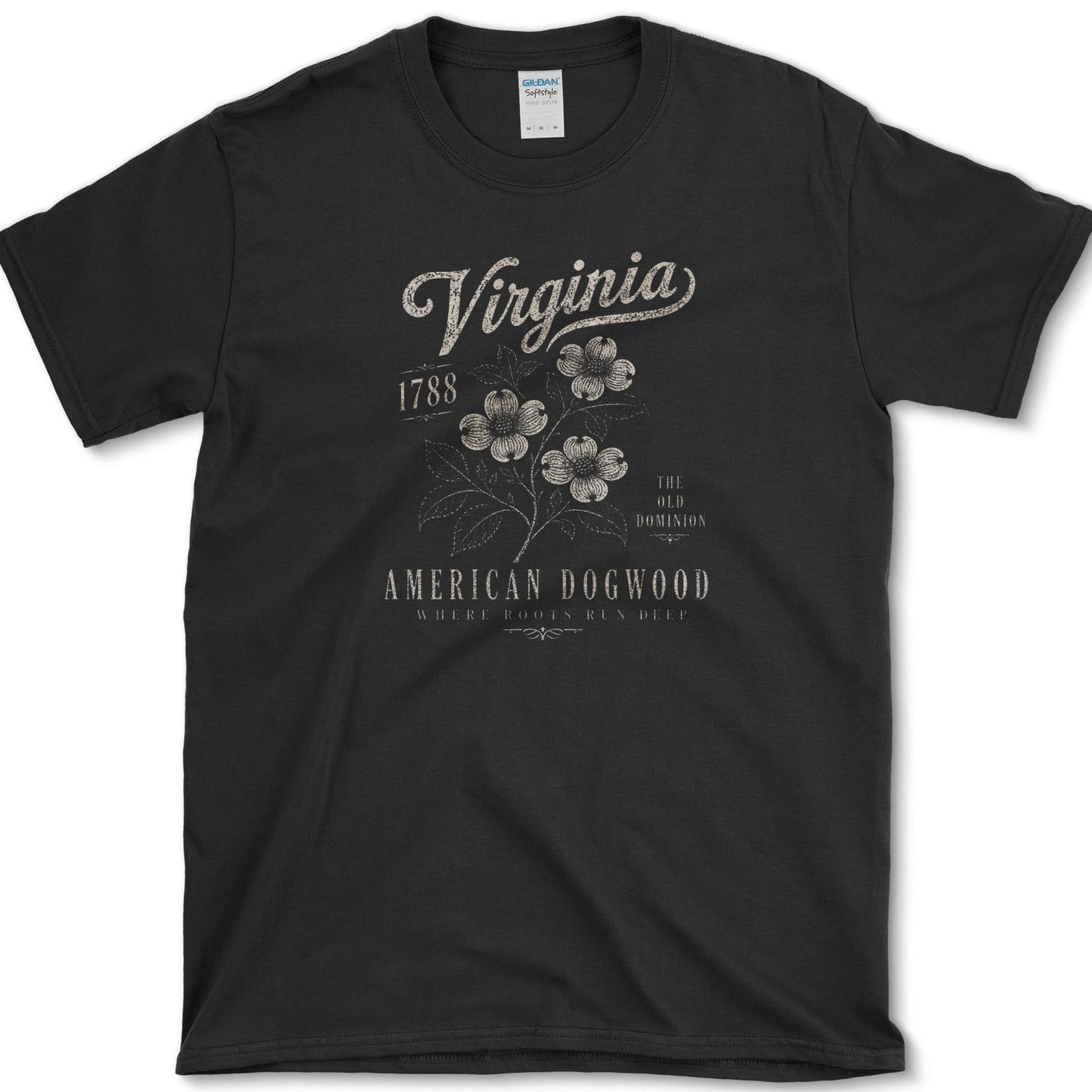 Virginia Dogwood T-Shirt S / Black Essential Tees
