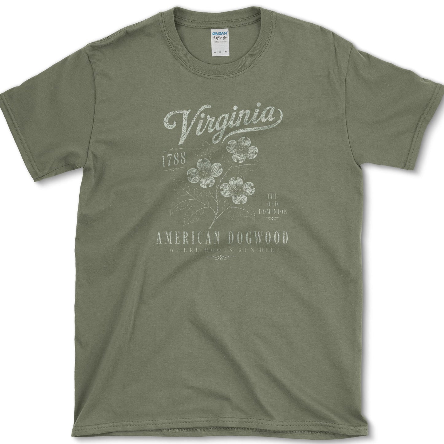 Virginia Dogwood T-Shirt S / Military Green Essential Tees