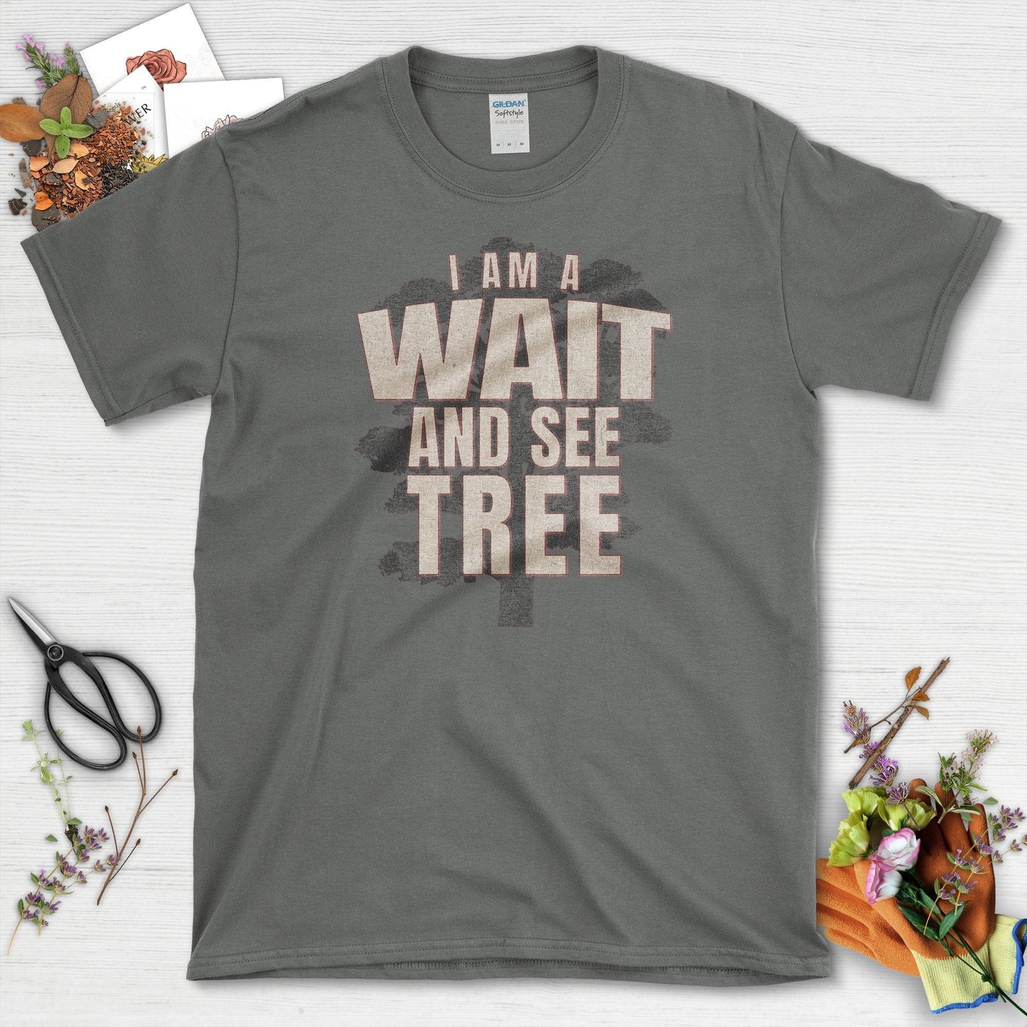 Wait and See Tree T-Shirt Charcoal / S T-Shirt