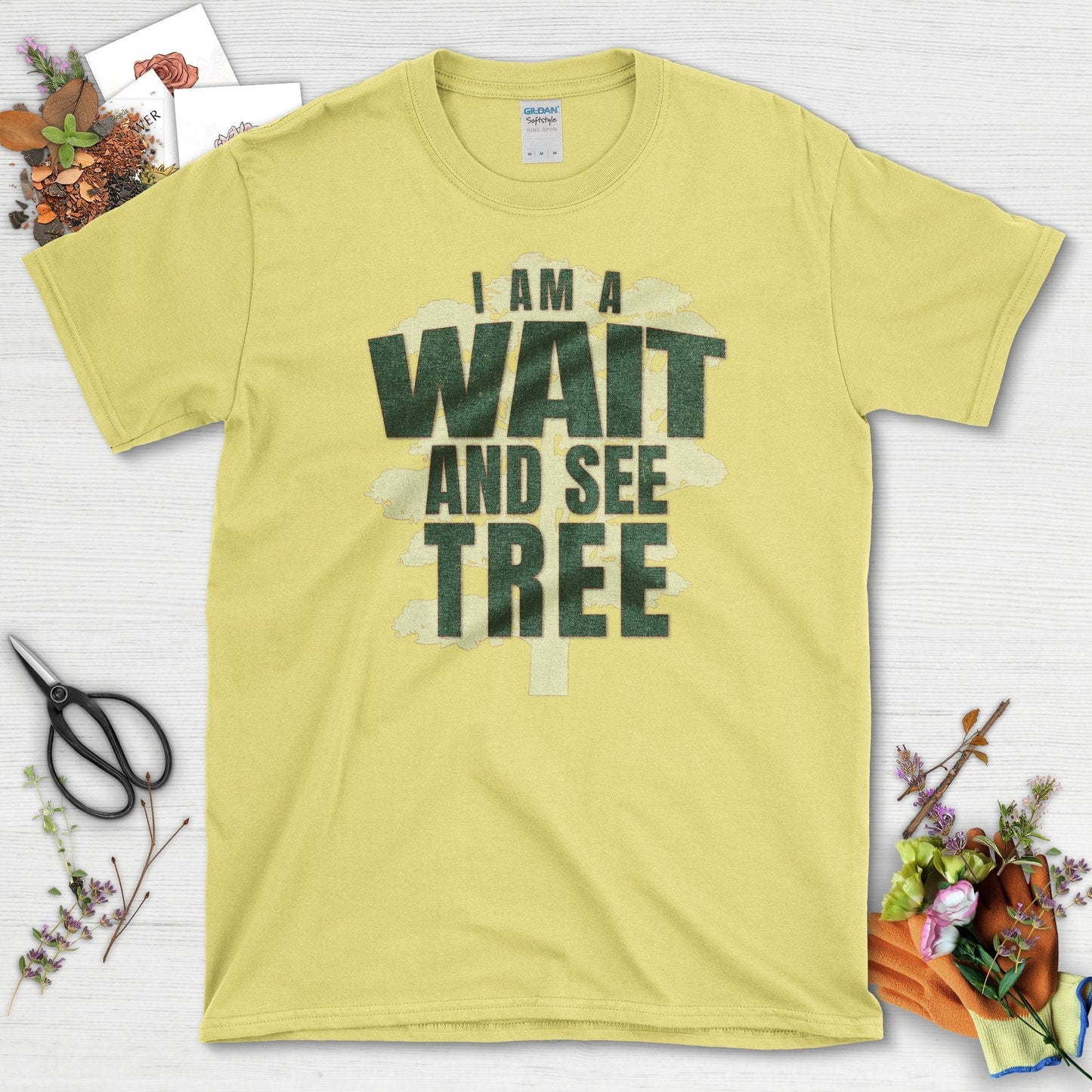 Wait and See Tree T-Shirt Cornsilk / S T-Shirt