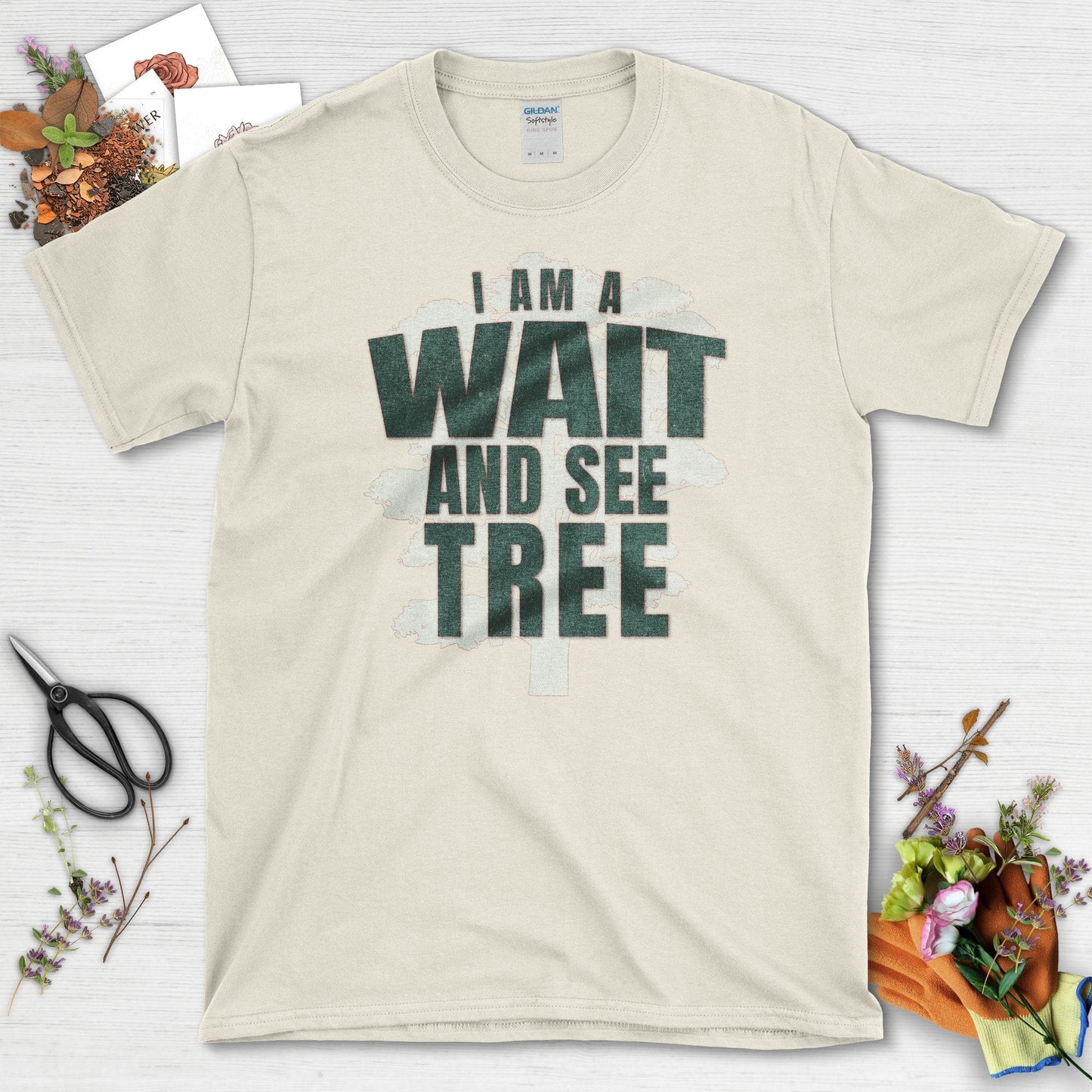 Wait and See Tree T-Shirt Natural / S T-Shirt