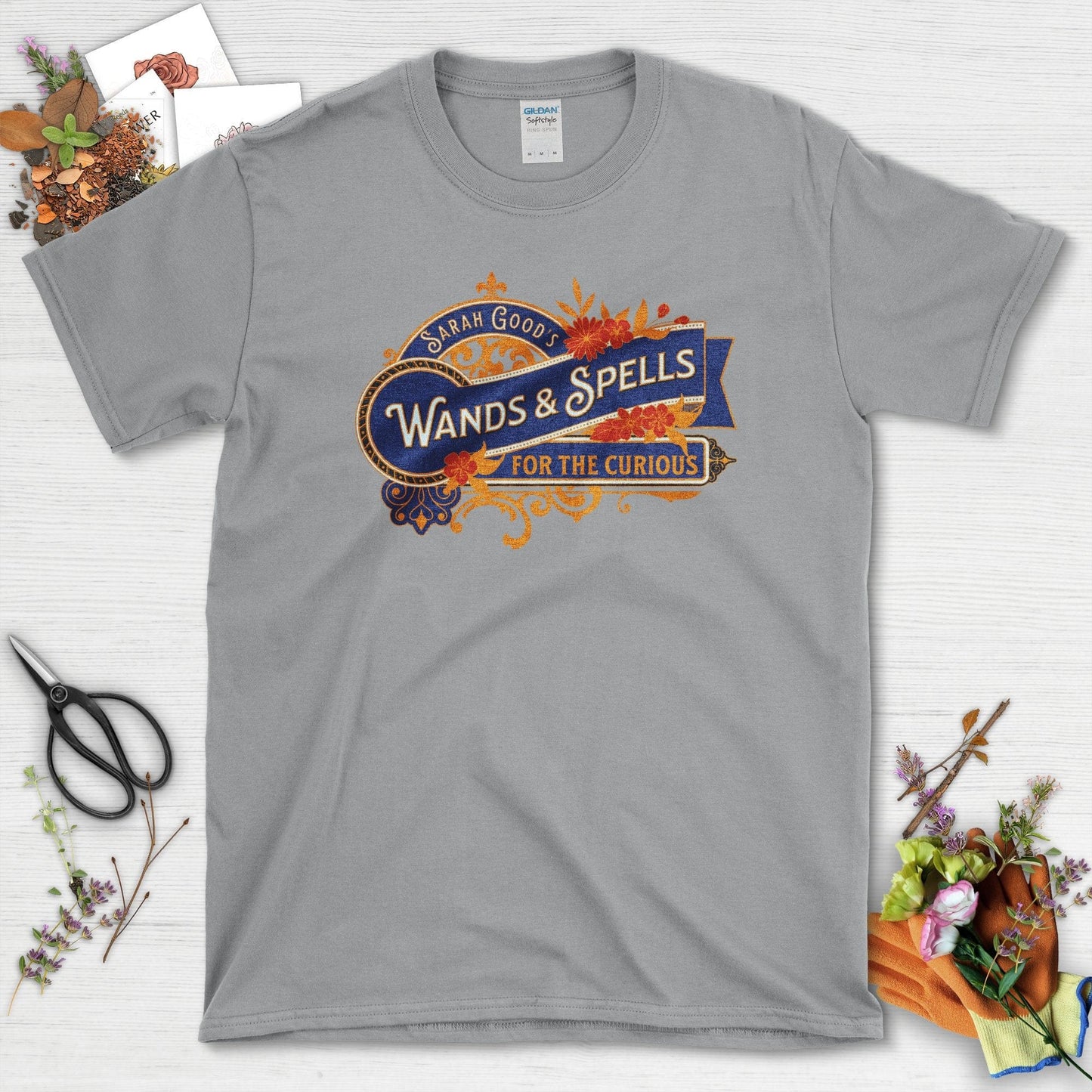 Wands and Spells Garden T-Shirt Sport Grey / S / T-Shirts Physical Item