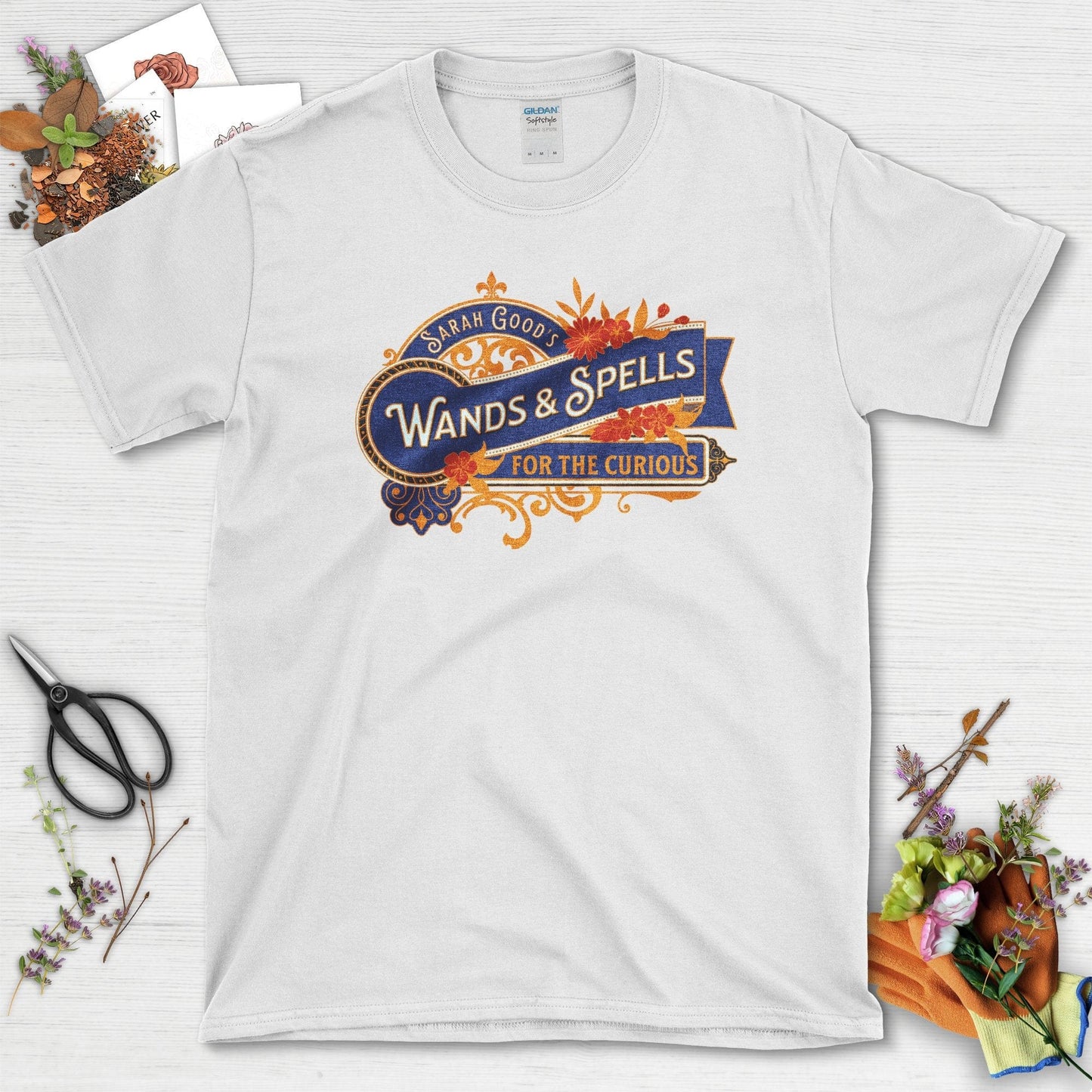 Wands and Spells Garden T-Shirt White / S / T-Shirts Physical Item