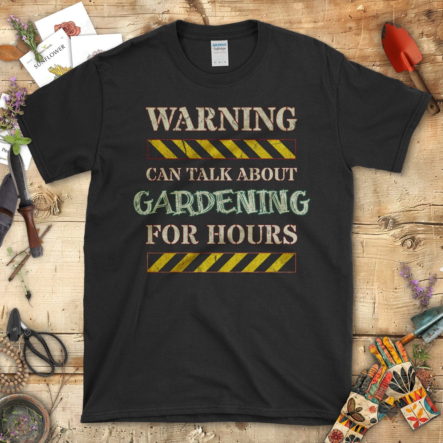 Warning Can Talk About Gardening For Hours T-Shirt Black / S T-Shirt