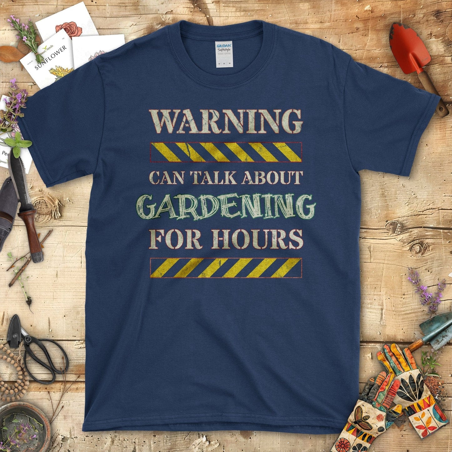 Warning Can Talk About Gardening For Hours T-Shirt Navy / S T-Shirt