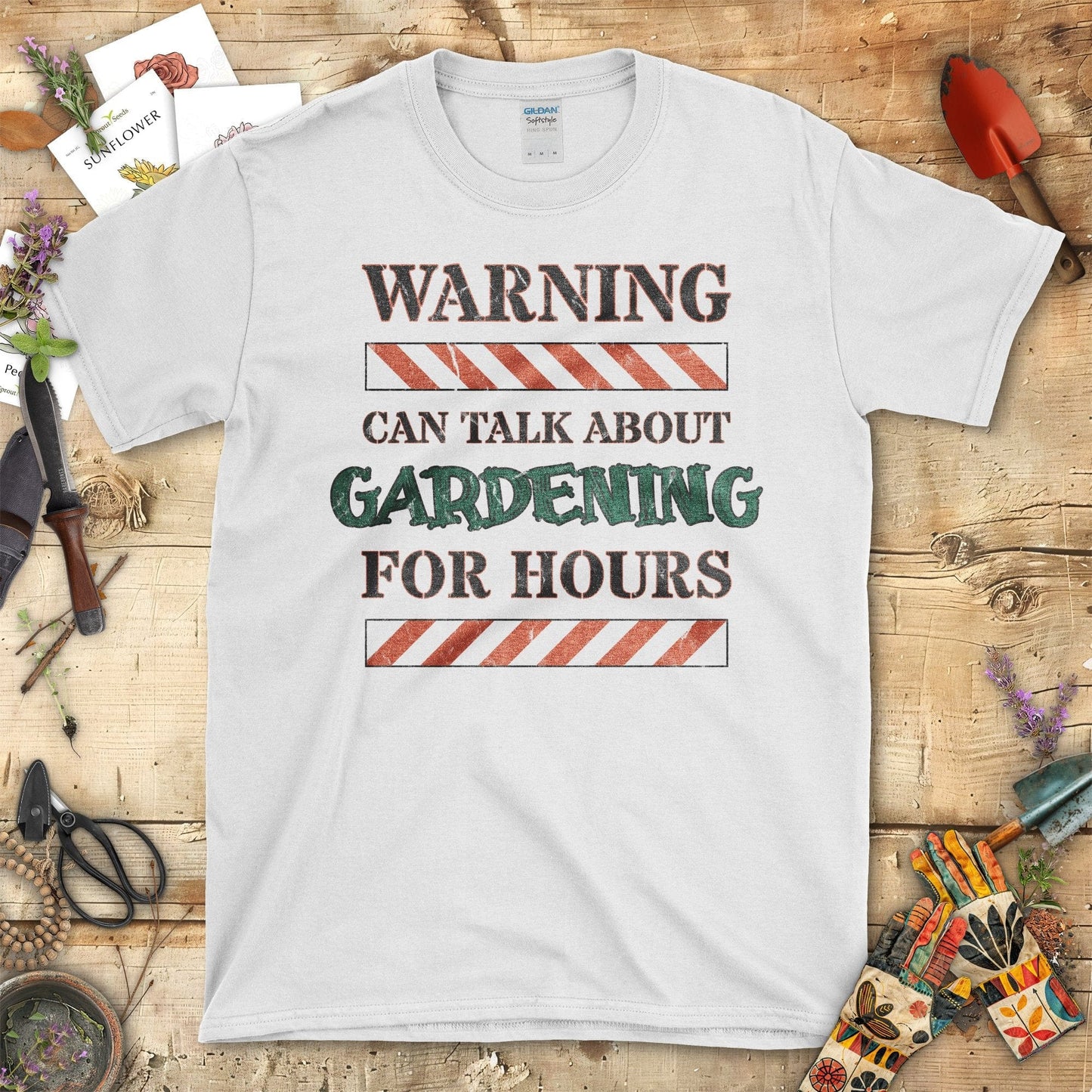 Warning Can Talk About Gardening For Hours T-Shirt White / S T-Shirt