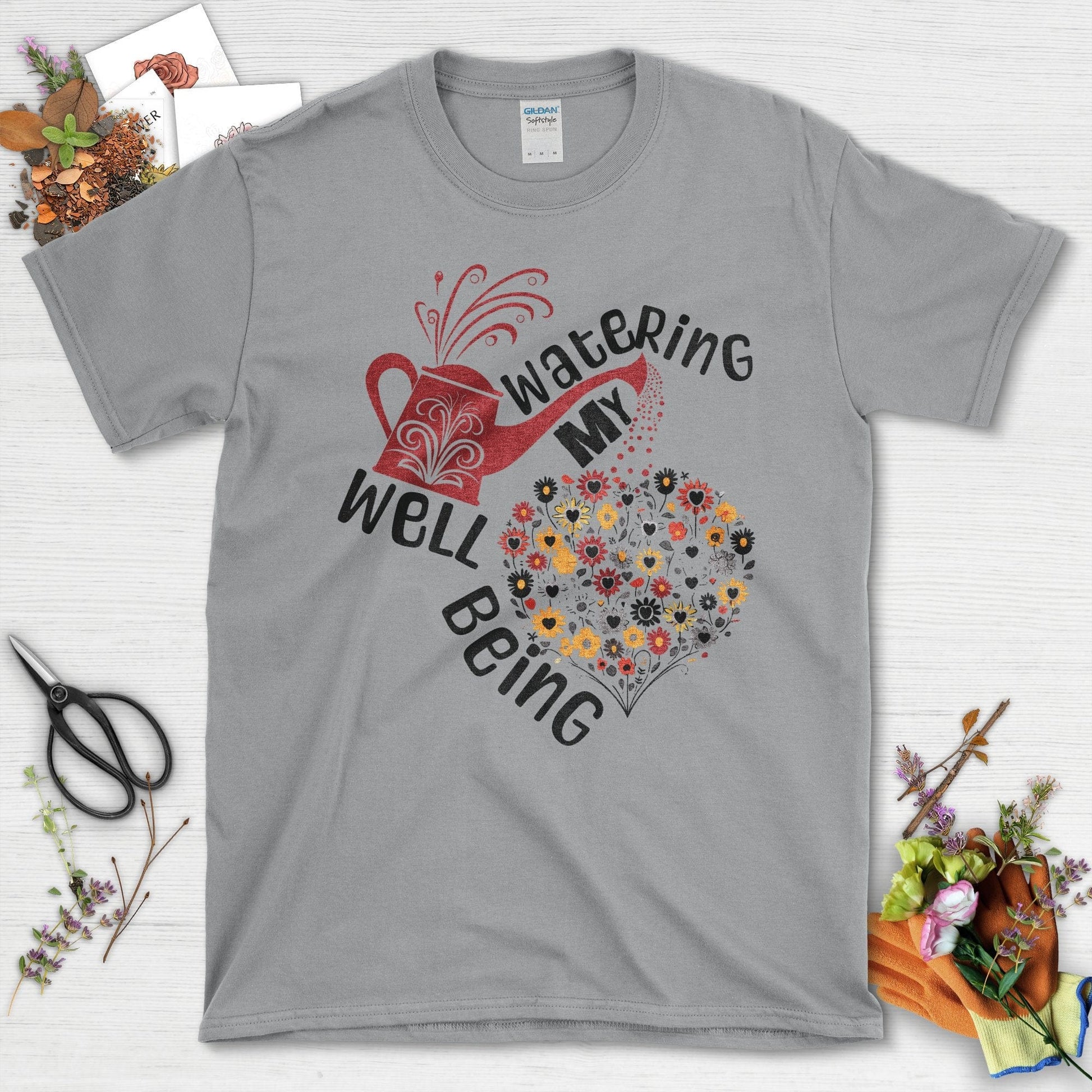 Watering My Well Being Wildflowers Graphic T-Shirt Sport Grey / S T-Shirt