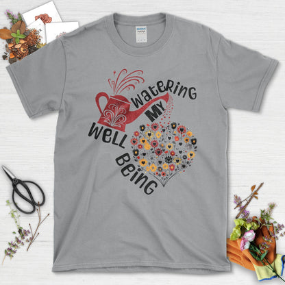 Watering My Well Being Wildflowers Graphic T-Shirt Sport Grey / S T-Shirt