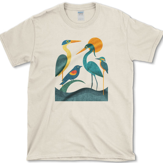 Waters Edge Bird Lovers T-Shirt Natural / S Essential Tees