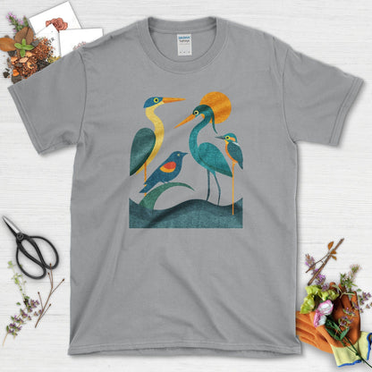 Waters Edge Bird Lovers T-Shirt T-Shirts / S / Sport Grey Physical Item