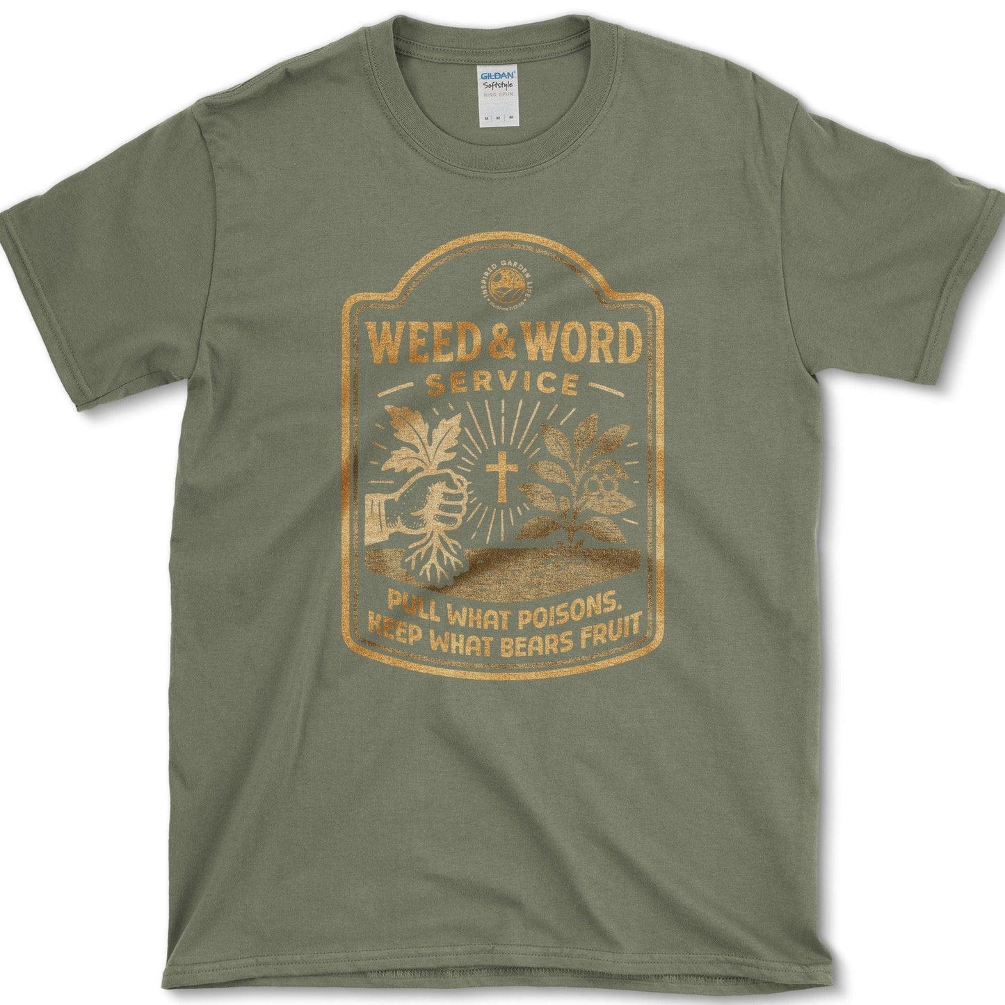 Weed and Word Service T-Shirt Military Green / M Physical Item