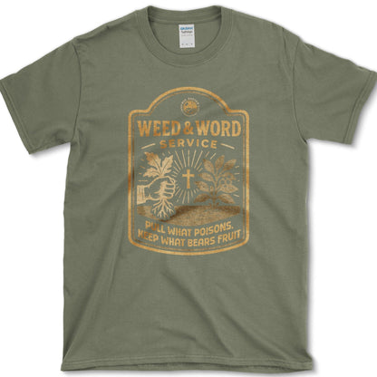 Weed and Word Service T-Shirt Military Green / M Physical Item