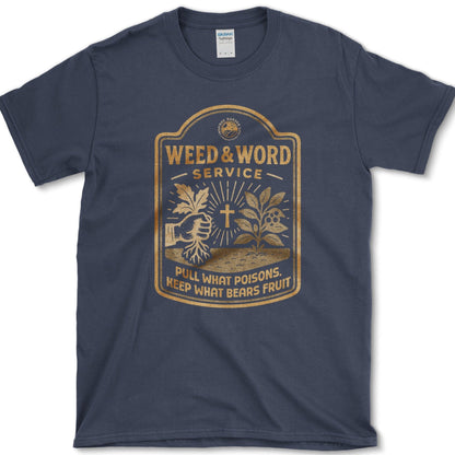 Weed and Word Service T-Shirt Navy / M Physical Item