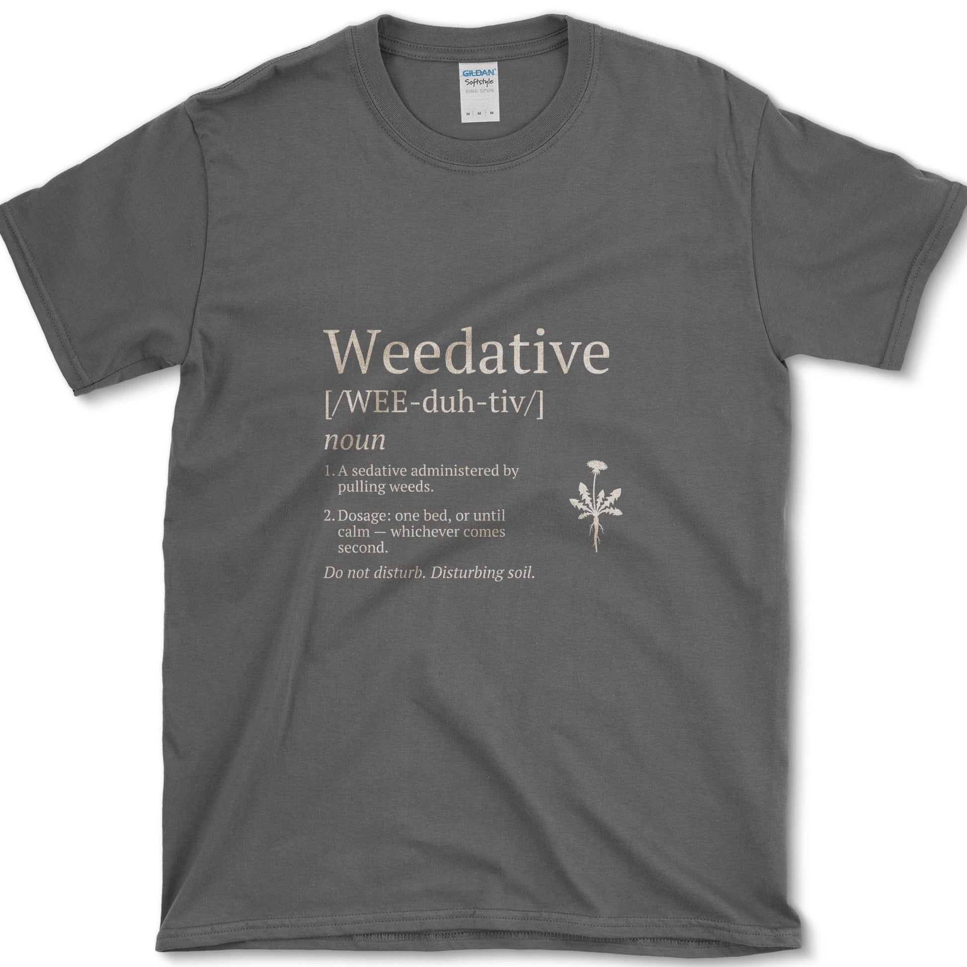 Weedative T-Shirt design featuring garden weeding artwork on a t-shirt
