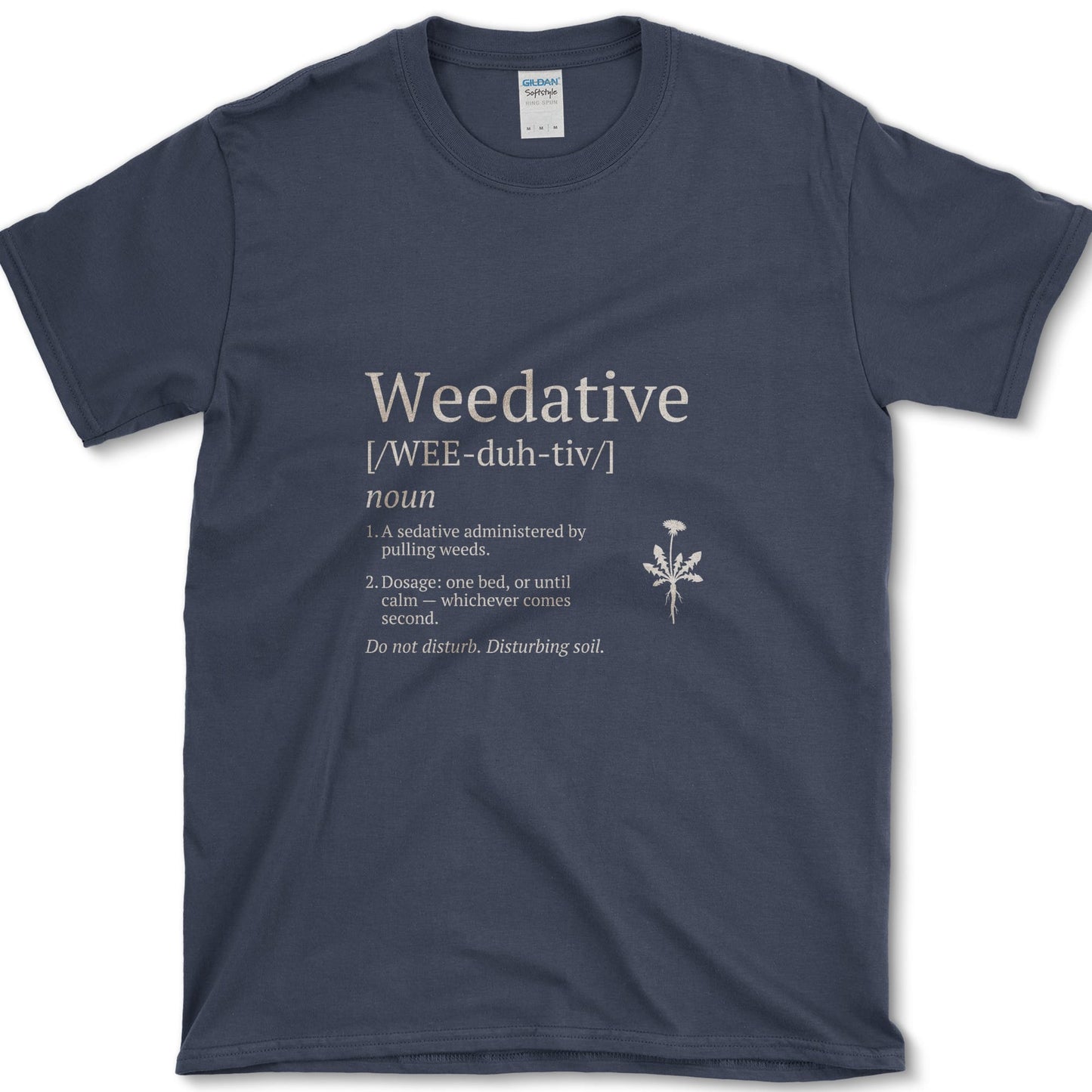 Weedative T-Shirt design featuring garden weeding artwork on a t-shirt