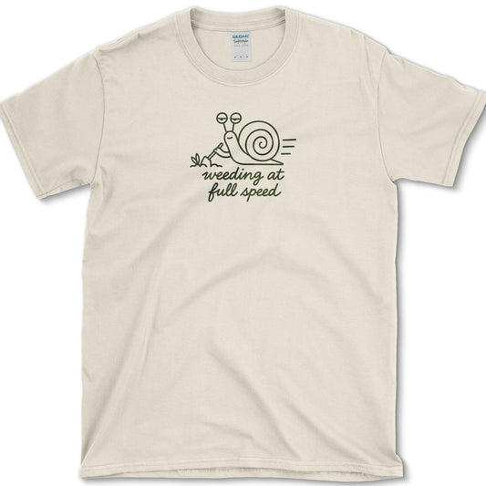 Weeding At Full Speed T-Shirt Natural / S Essential Tees